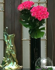 Black cylinder vase - medium